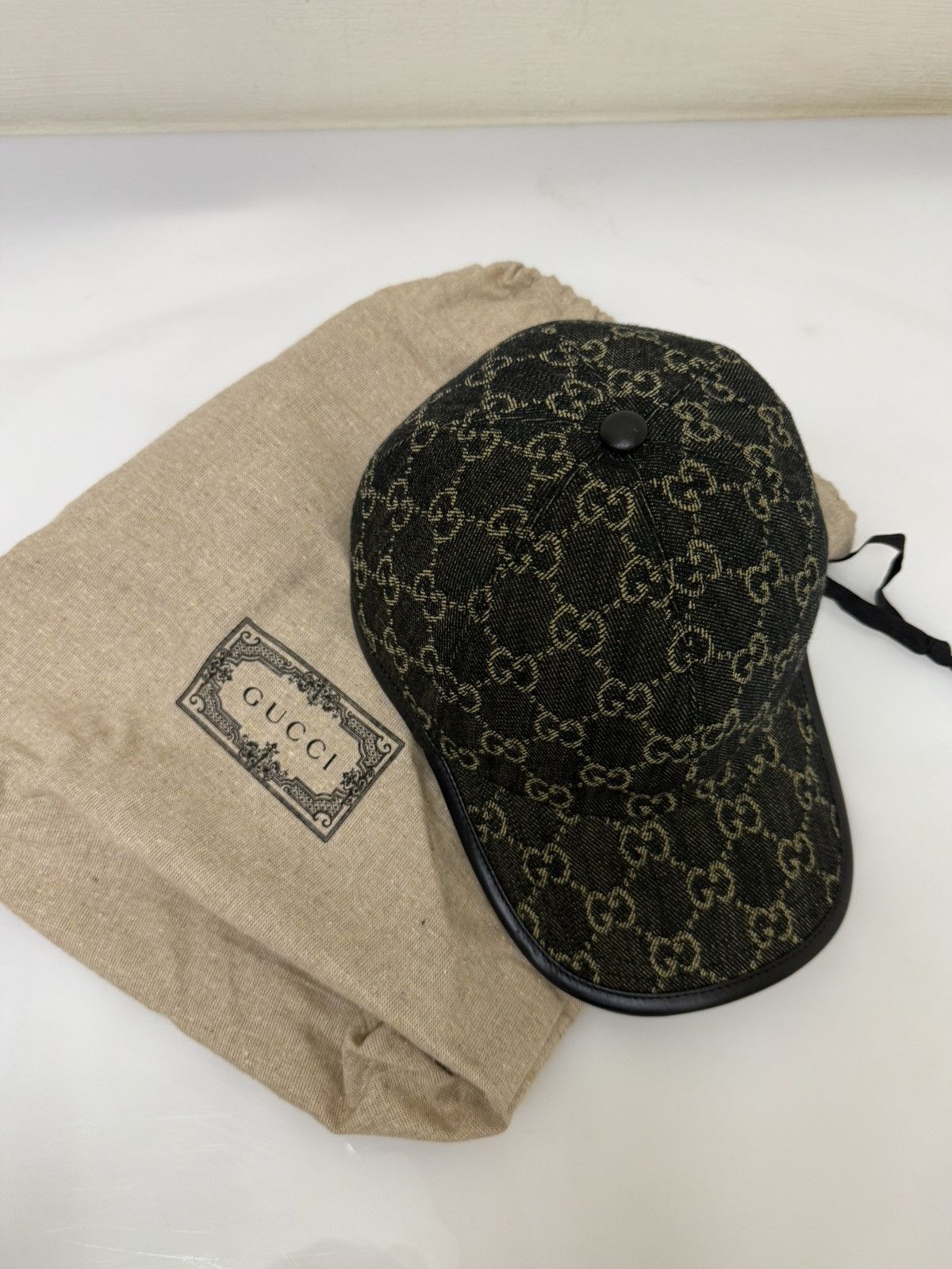 Gucci Gucci Logo Denim Baseball Cap Black Size ONE SIZE - 7 Thumbnail