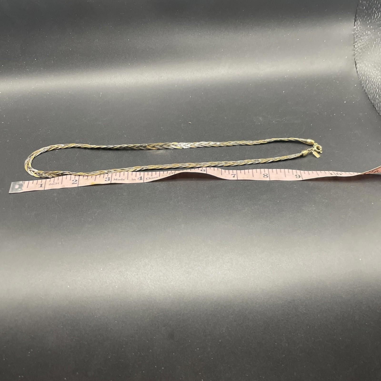 The Unbranded Brand Vintage Braided Gold & Silvertone Snake Chain Necklace 20” Size ONE SIZE - 6 Thumbnail