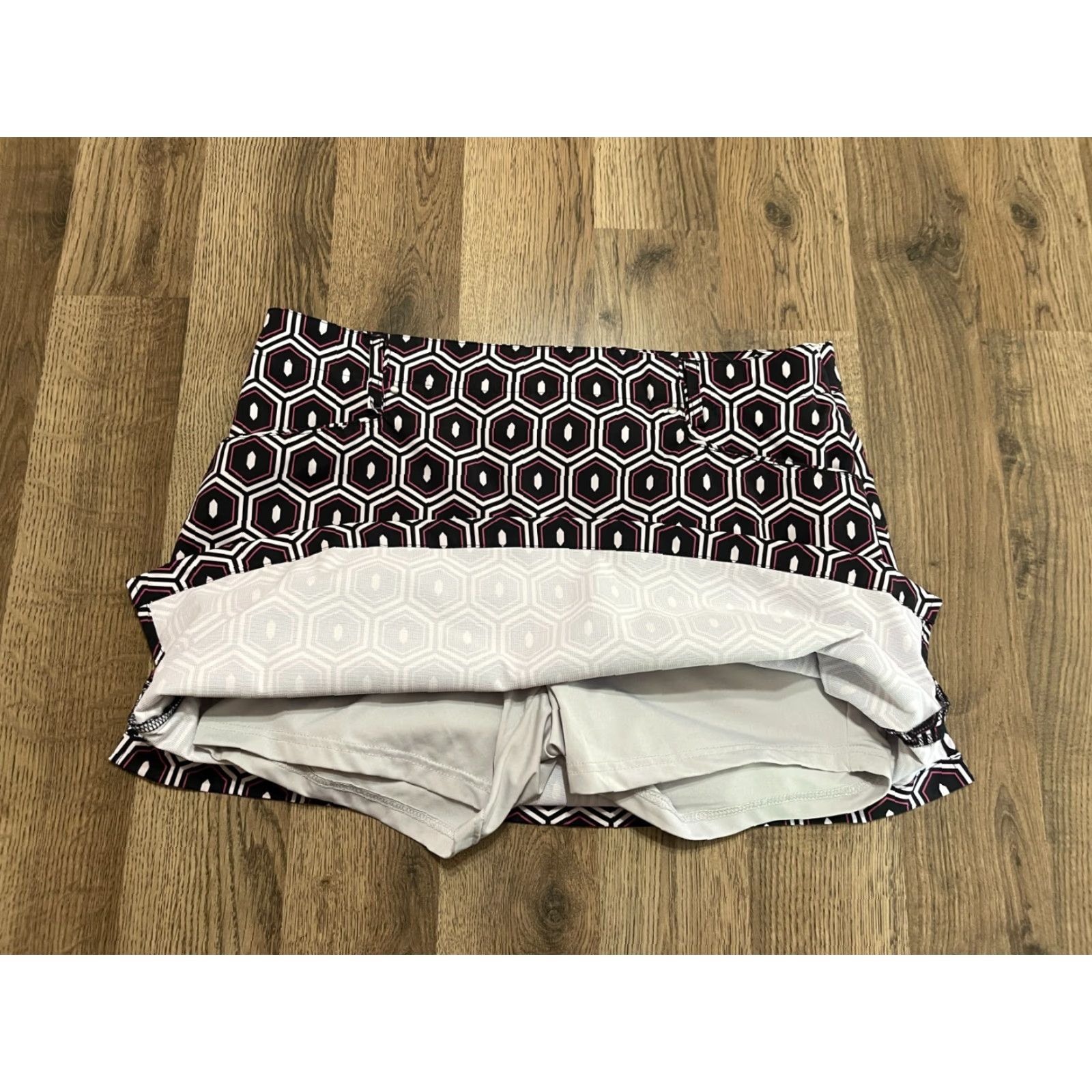 Vintage Lanctot Skort Women's Size 10 Pink White Blue Side Zip Skort Casual Womens Size 32" / US 10 / IT 46 - 3 Thumbnail