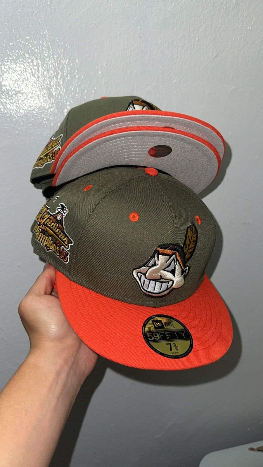 New Era New Era 59fifty Olive Cleveland Indians Fitted Hat Size ONE SIZE - 1 Thumbnail