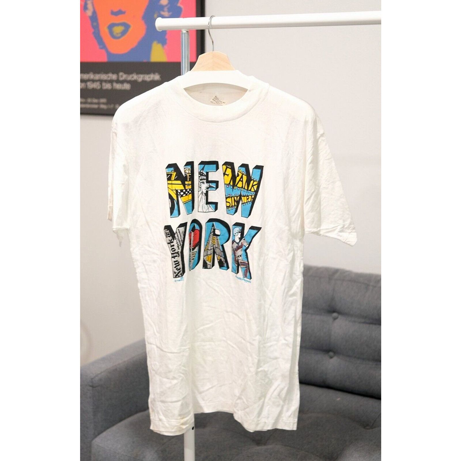 Other Vintage 90s Frank Sinatra New York Art Liberty Graphic Shirt Size US L / EU 52-54 / 3 - 1 Thumbnail