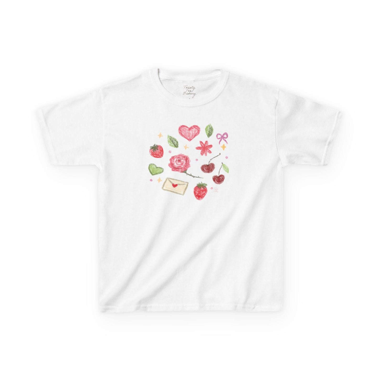 Other Strawberry Doodle Baby Tee – Coquette Cherry Y2K Crop Top Size S / US 4 / IT 40 - 3 Thumbnail