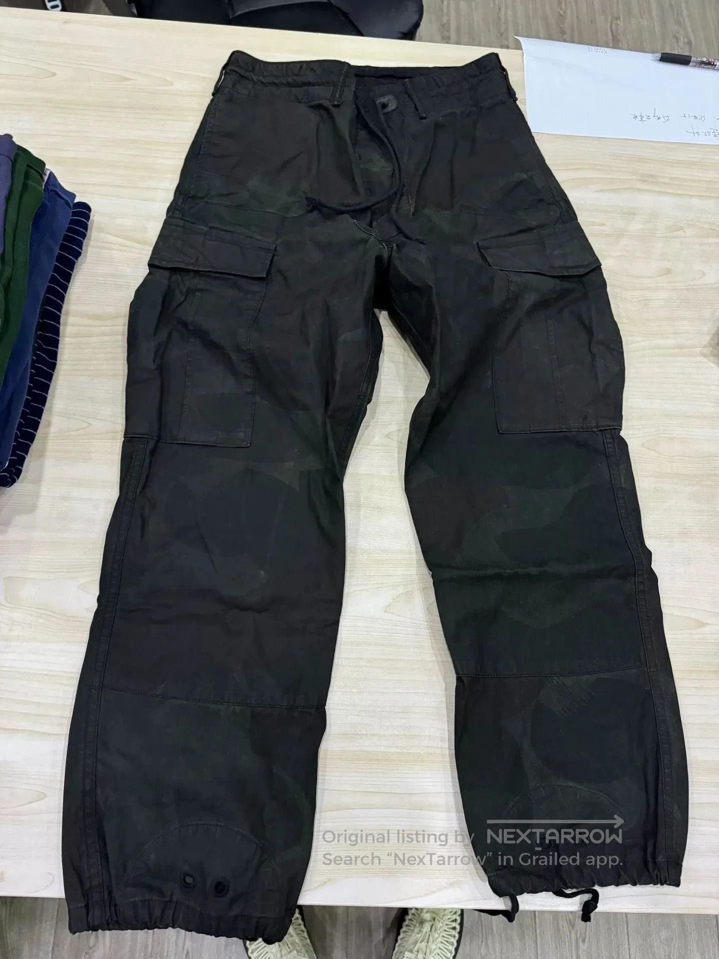 RRL Camo Cargo Pants Black Color.