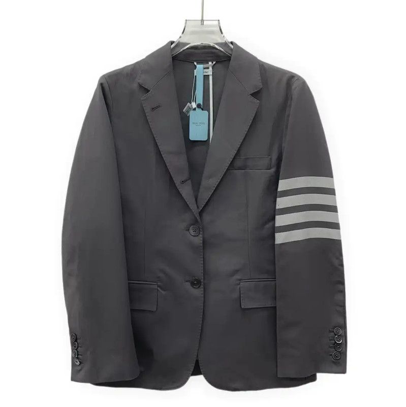 Thom Browne Thom Browne Gray Cotton Men's Jacket 0089 Size US M / EU 48-50 / 2 - 1 Thumbnail