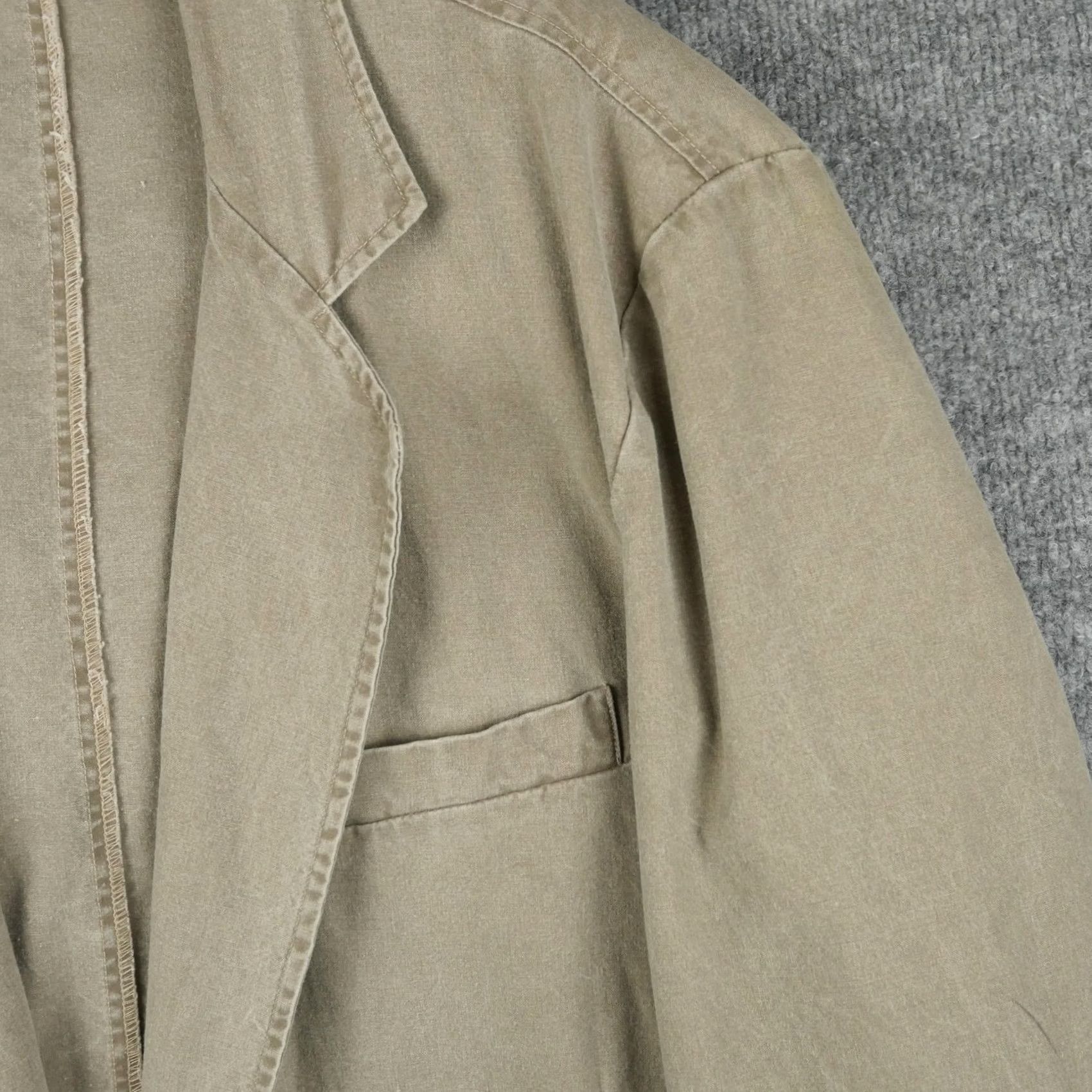Vintage VINTAGE LL Bean Sport Coat Blazer Mens 50 Tall Beige Cotton Unstructured USA Size 50R - 3 Thumbnail