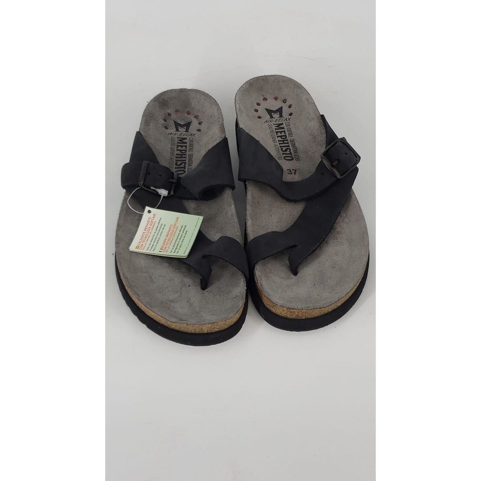 Mephisto MEPHISTO WOMEN HELEN FOOTBED SANDAL BLACK/GRAY Size 9.5B Size US 9.5 / IT 39.5 - 2 Thumbnail