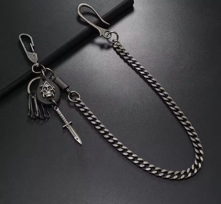 Japanese Brand Vintage Keychain Jeans Chain Skull Dagger Belt Chain Size ONE SIZE - 7 Thumbnail