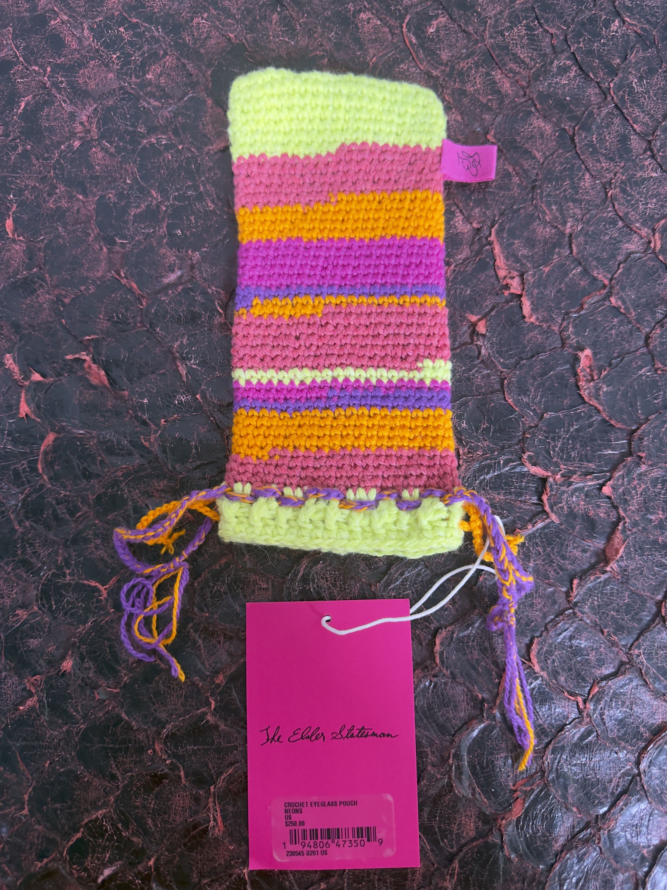 The Elder Statesman $250 The Elder Statesman Crochet Cashmere Eyeglass Pouch Size ONE SIZE - 1 Thumbnail