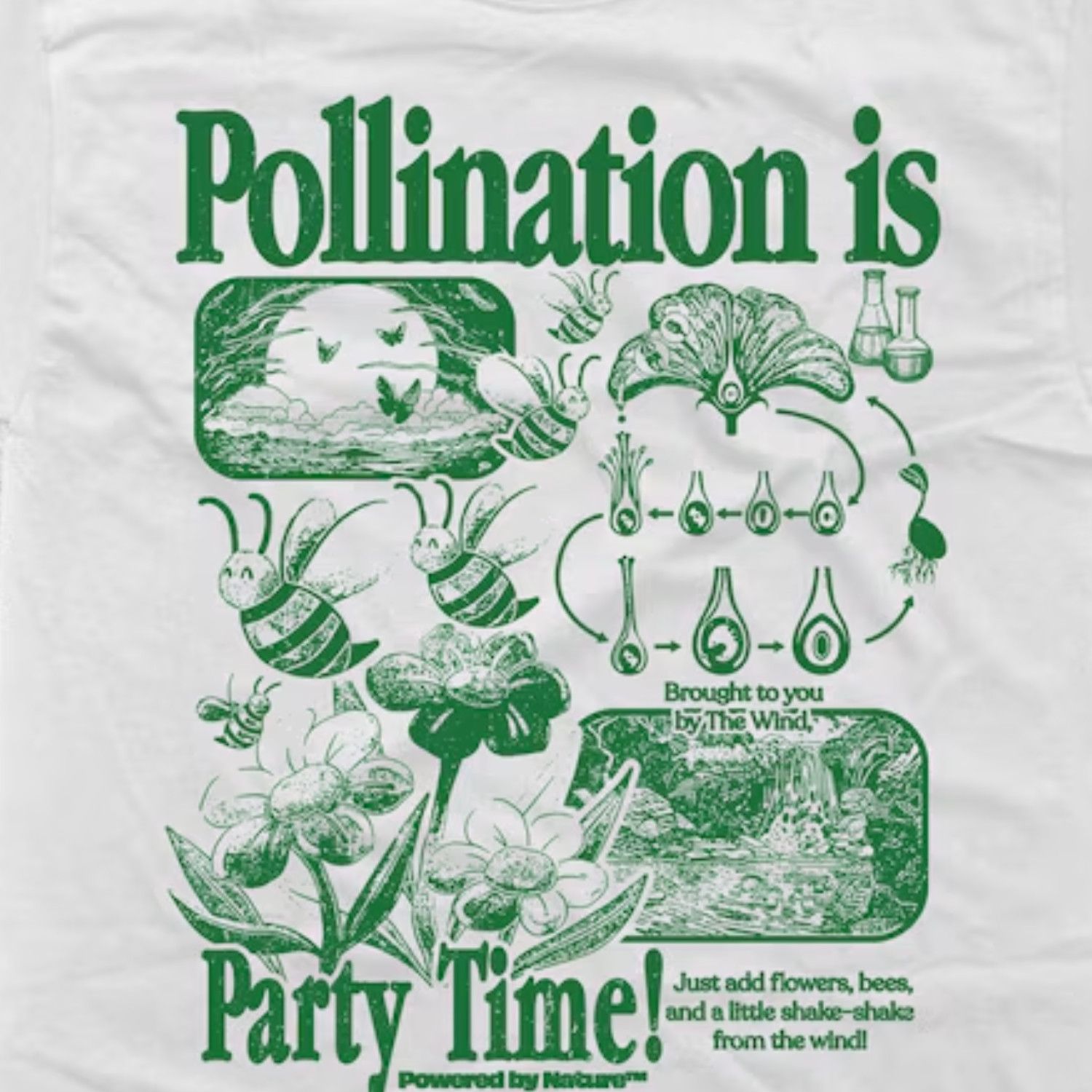 Japanese Brand Bee Pollination Vintage T-Shirt, Retro Insect Flower Tee Size US L / EU 52-54 / 3 - 2 Thumbnail