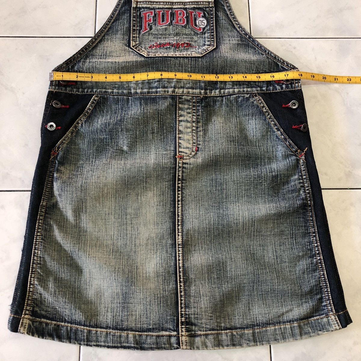 Fubu 🍻Send Your OFFER🍻 ✨LIKE NEW✨ Fubu Y2k Denim Overall Skirt Size 36" / US 14 / IT 50 - 22 Thumbnail