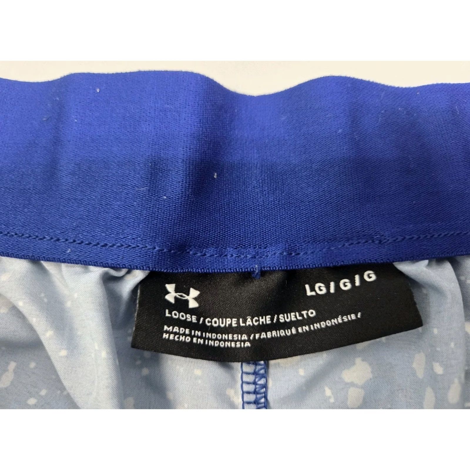 Under Armour Under Armour Mens Loose Running Shorts Pockets Drawstring Size Large Blue/White (8193) Size US 33 - 2 Thumbnail