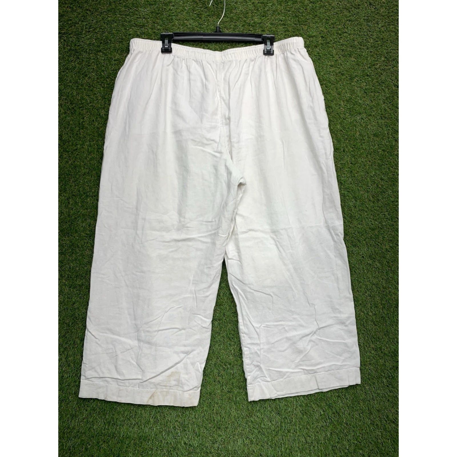 Abercrombie & Fitch VINTAGE Abercrombie & Fitch Pants Womens XL 34x25 White Wide Leg Trouser Linen Blend y2k Size 24" / US 00 / IT 34 - 2 Thumbnail