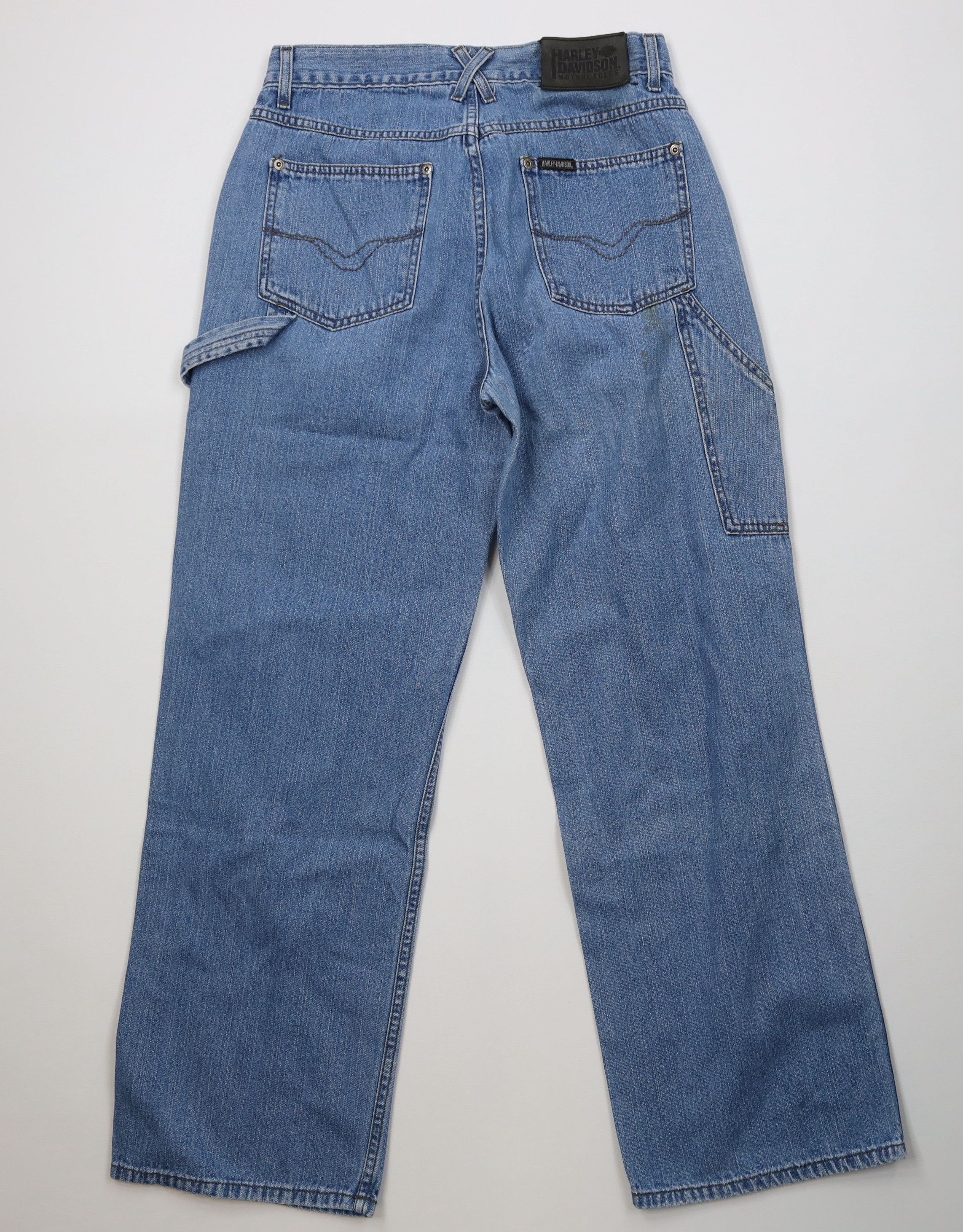 Harley Davidson Vintage 90s Harley Davidson Wide Leg Dungaree Denim Jeans Size US 30 / EU 46 - 10 Thumbnail