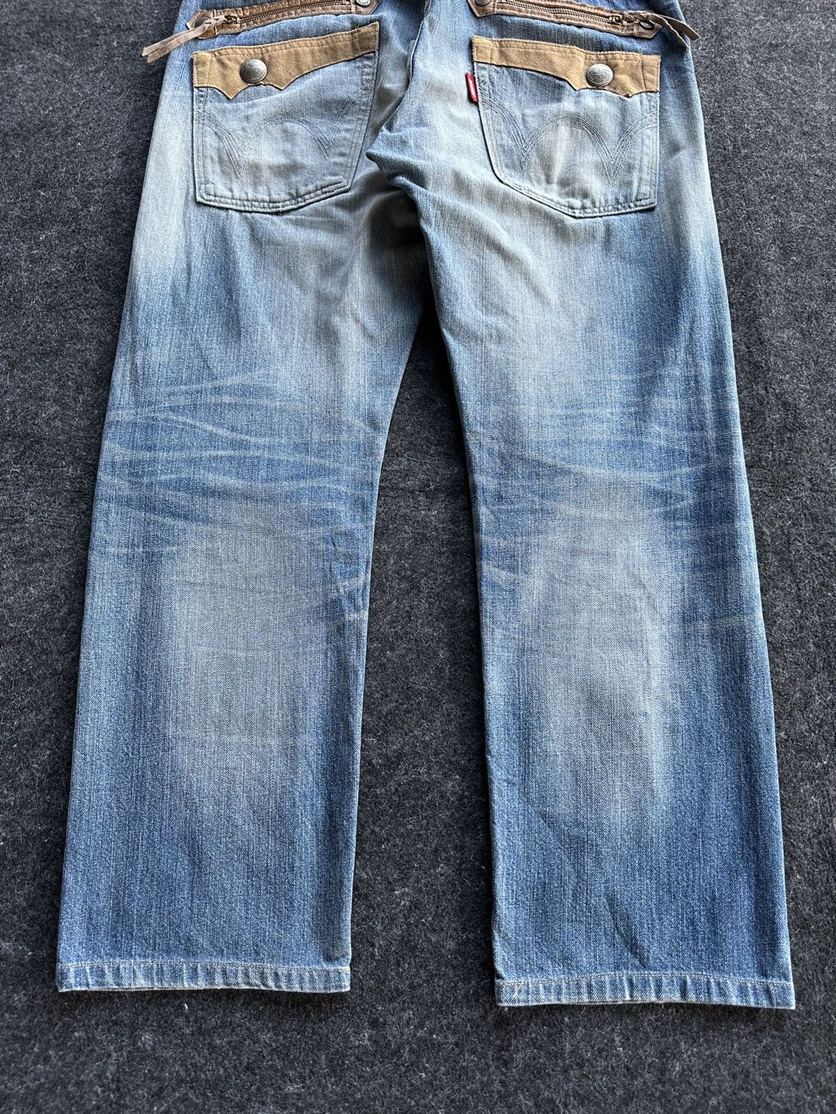 Edwin Vintage Edwin Bulls Head XV Distressed Faded Denim D495 Size US 34 / EU 50 - 6 Thumbnail
