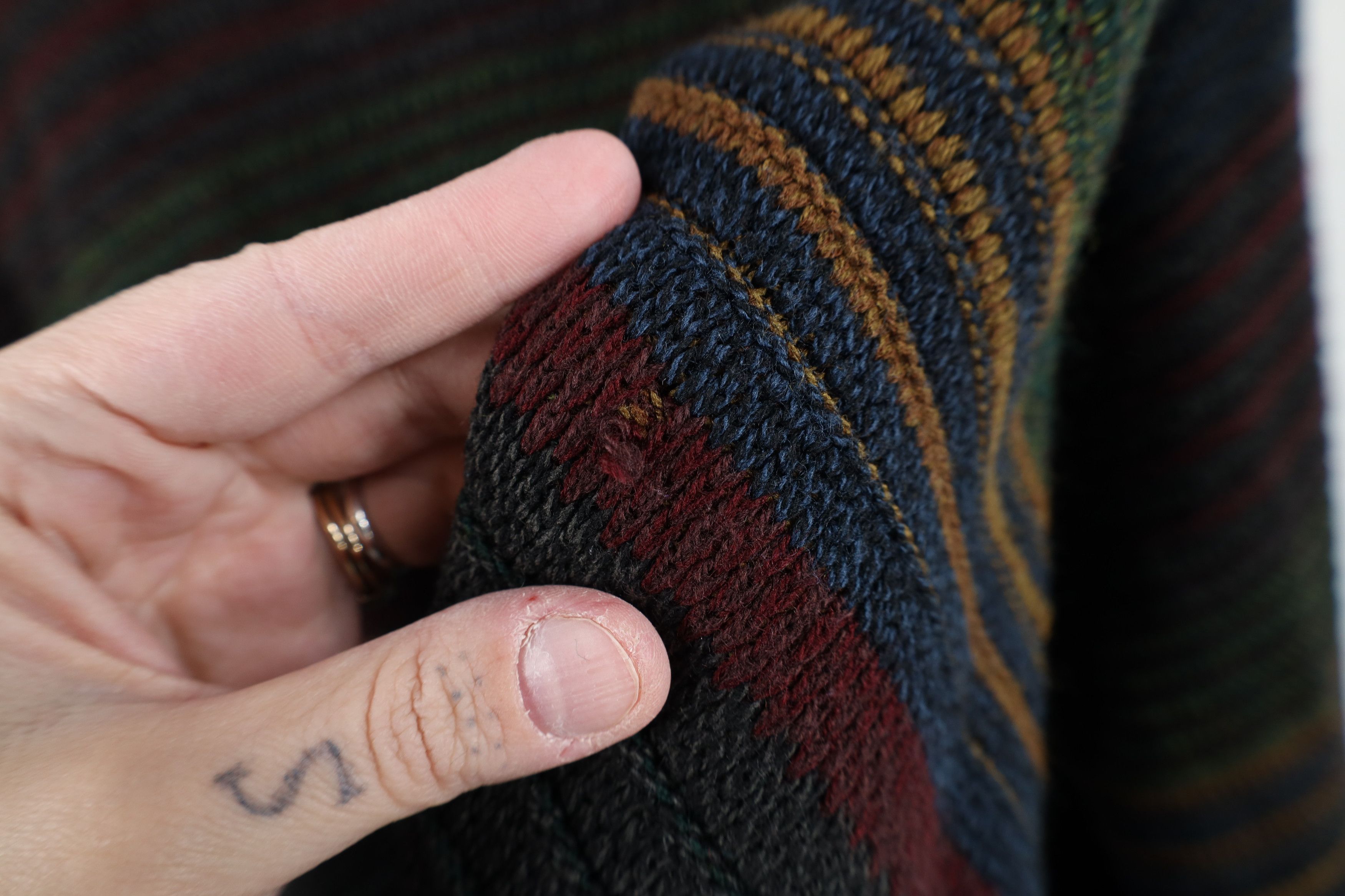 Vintage Vintage 90s Streetwear Striped Ribbed Knit Crewneck Sweater Size US XL / EU 56 / 4 - 8 Thumbnail