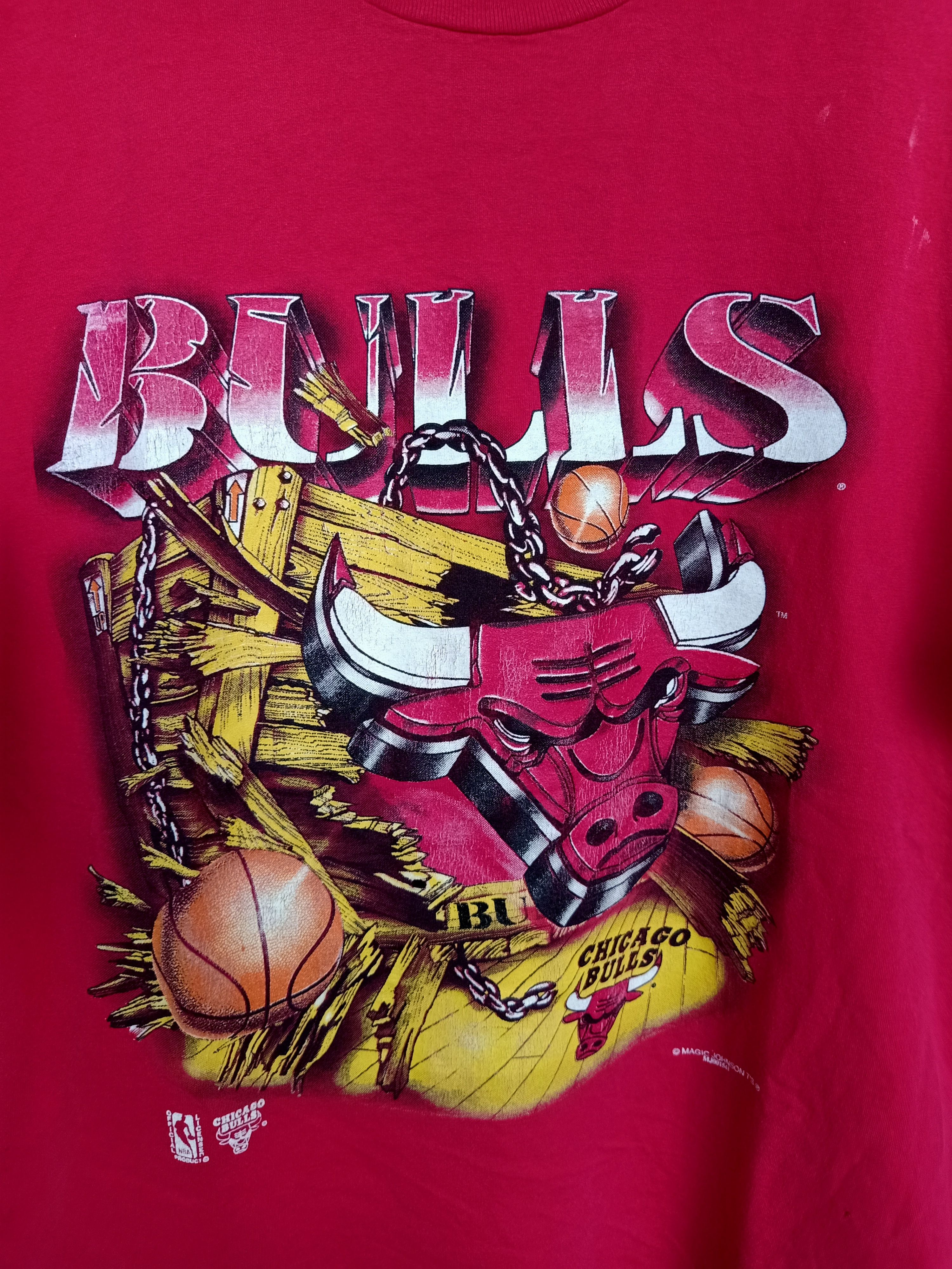 Vintage Vtg Chicago Bulls Magic Johnson tee Size US XL / EU 56 / 4 - 3 Thumbnail