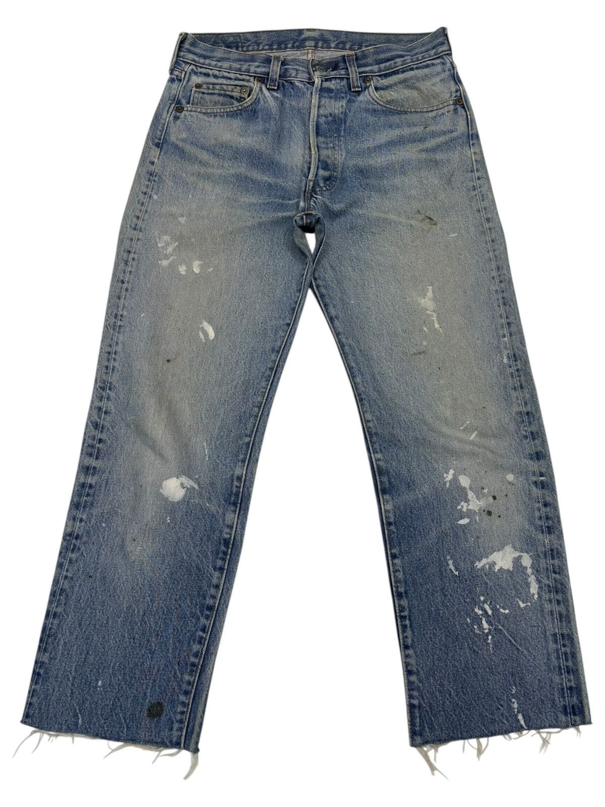 Levi's Vintage Levis 501 Distress Cut Leg Cropped Jeans Size US 30 / EU 46 - 1 Thumbnail