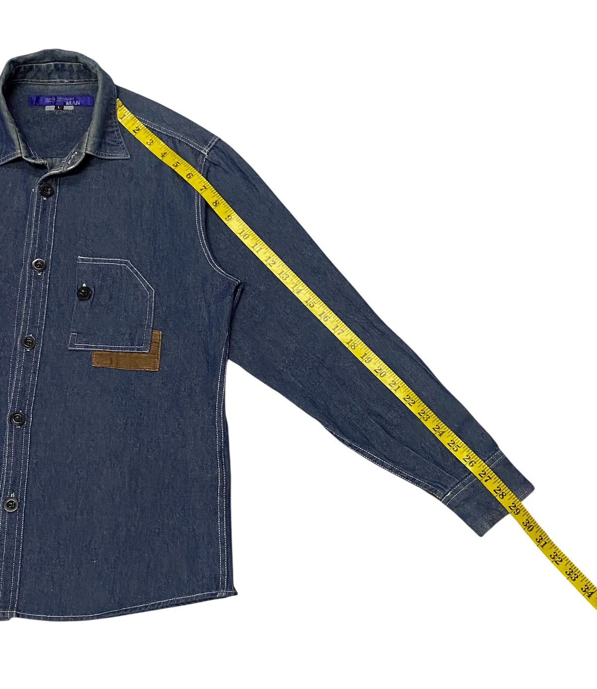 Junya Watanabe Junya Watanabe Man AD2009 Denim Shirt Button Ups Size US L / EU 52-54 / 3 - 19 Thumbnail