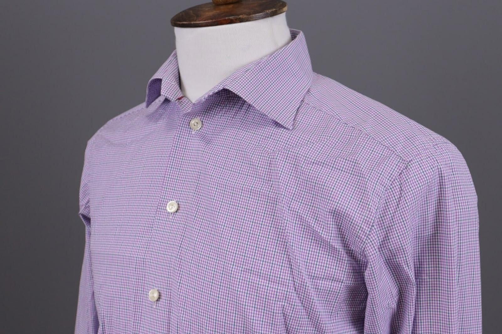 Eton Eton Contemporary Pink Check Shirt Size 40 / 15.75 Size US M / EU 48-50 / 2 - 7 Thumbnail