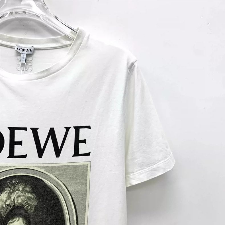 Loewe Loewe White lettered figure print cotton round neck short Size S / US 4 / IT 40 - 3 Thumbnail