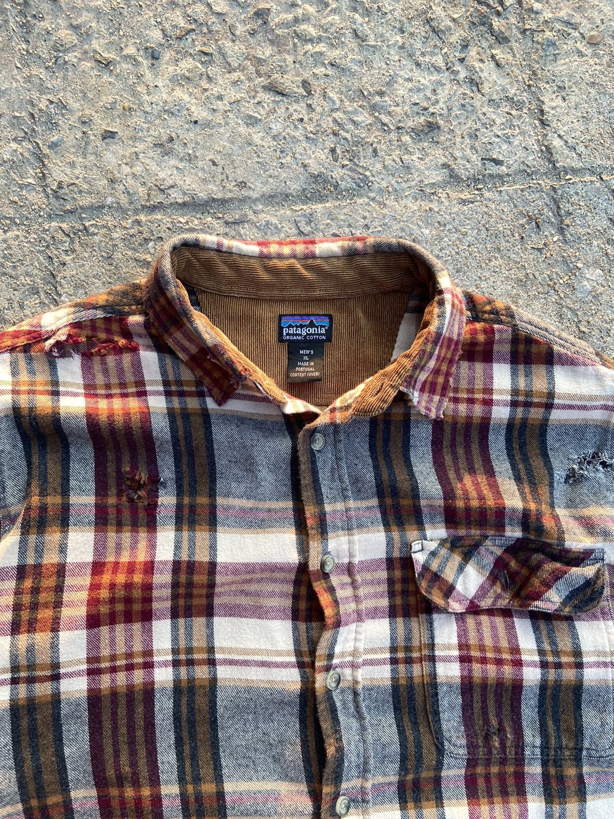 Vintage Distressed flannel shirt shadow plaid boxy fit Size US L / EU 52-54 / 3 - 7 Thumbnail