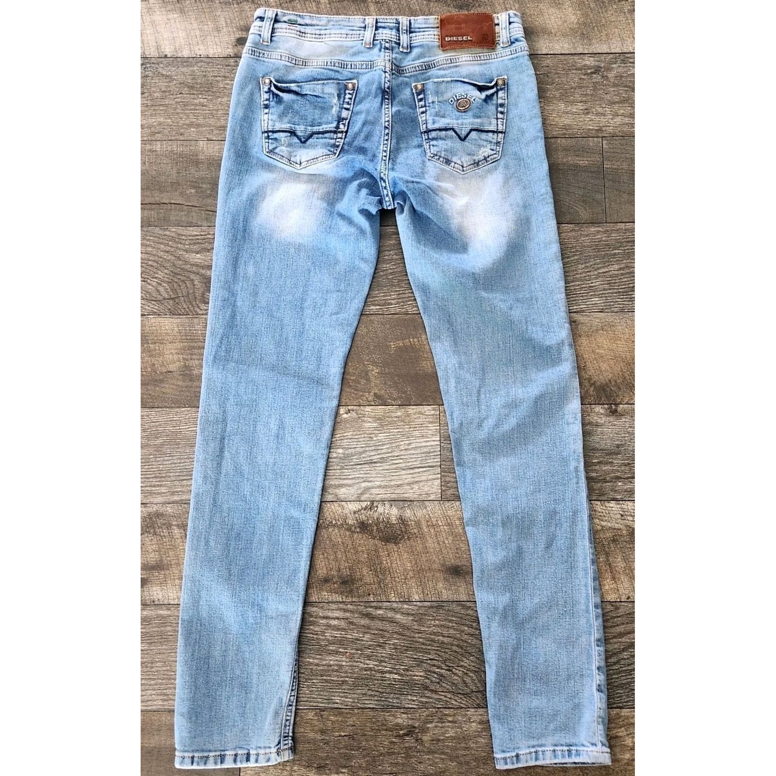 Diesel Diesel Matic Jeans Womens 30x30 Blue Light Wash Skinny Distressed Denim Size 30" / US 8 / IT 44 - 7 Thumbnail