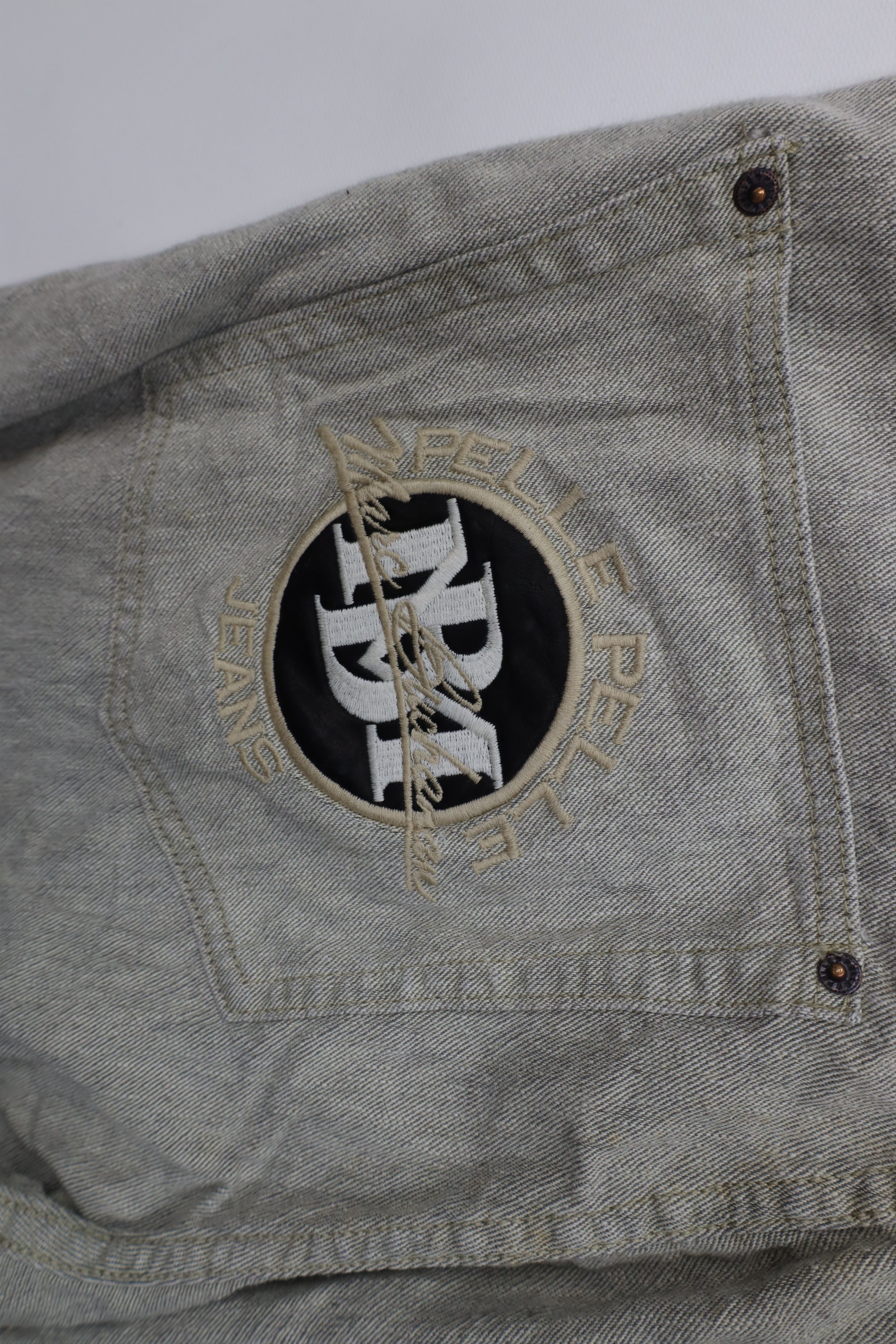 Pelle Pelle Deadstock Vintage 90s Pelle Pelle Wide Leg Jeans Linen Denim Size US 38 / EU 54 - 14 Thumbnail