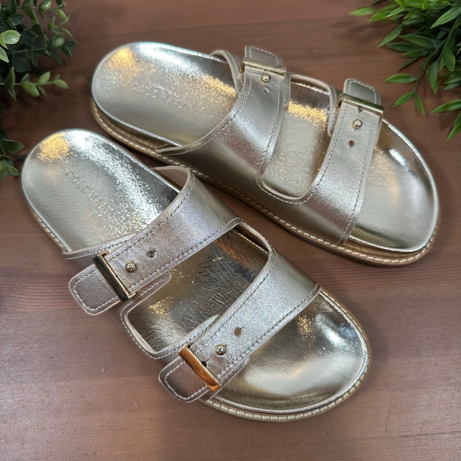Cole Haan Cole Haan Marisol Footbed Sandals Soft Gold Leather Size 7 Size US 7 / IT 37 - 1 Thumbnail