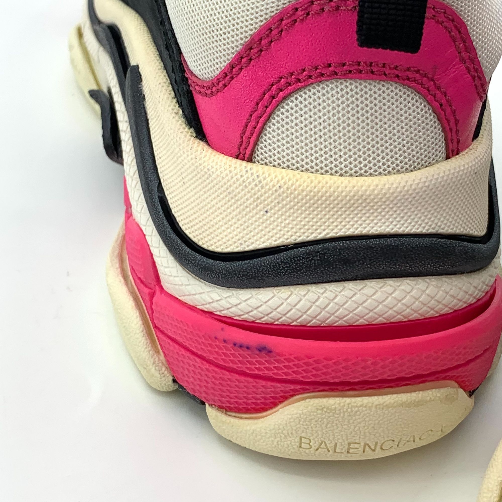 Balenciaga Balenciaga Triple S 38 Lace-Up Mesh & Leather Sneakers Pink/ Size US 8 / IT 38 - 5 Thumbnail