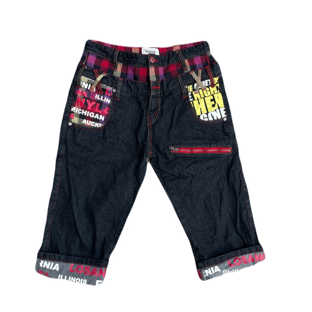 If Six Was Nine 2000s Japanese archive Gyaruo Double Waist Cropped Shorts Size US 30 / EU 46 - 2 Thumbnail