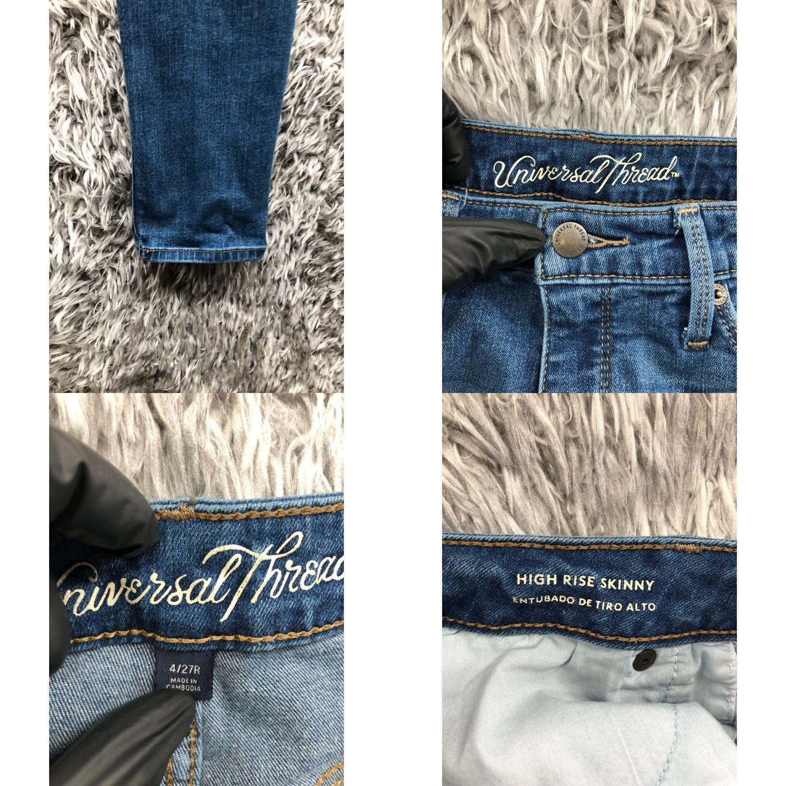Vintage Universal Thread High Rise Skinny Jeans Size 4 Womens Medium Wash Blue Denim Jeans Skinny Womens Size 4 Blue Size 27" / US 4 / IT 40 - 8 Thumbnail