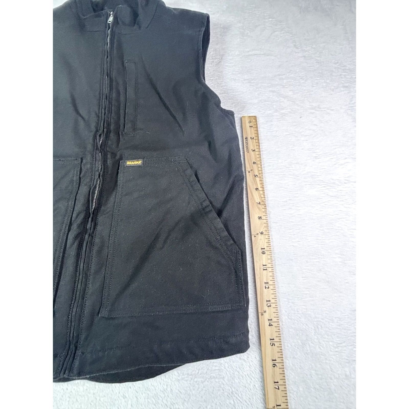 Vintage BRAHMA Vest Duck Canvas Outdoor Size Small 34-36 Black Hunting Hiking Workwear Mens Vest Size US S / EU 44-46 / 1 - 5 Thumbnail