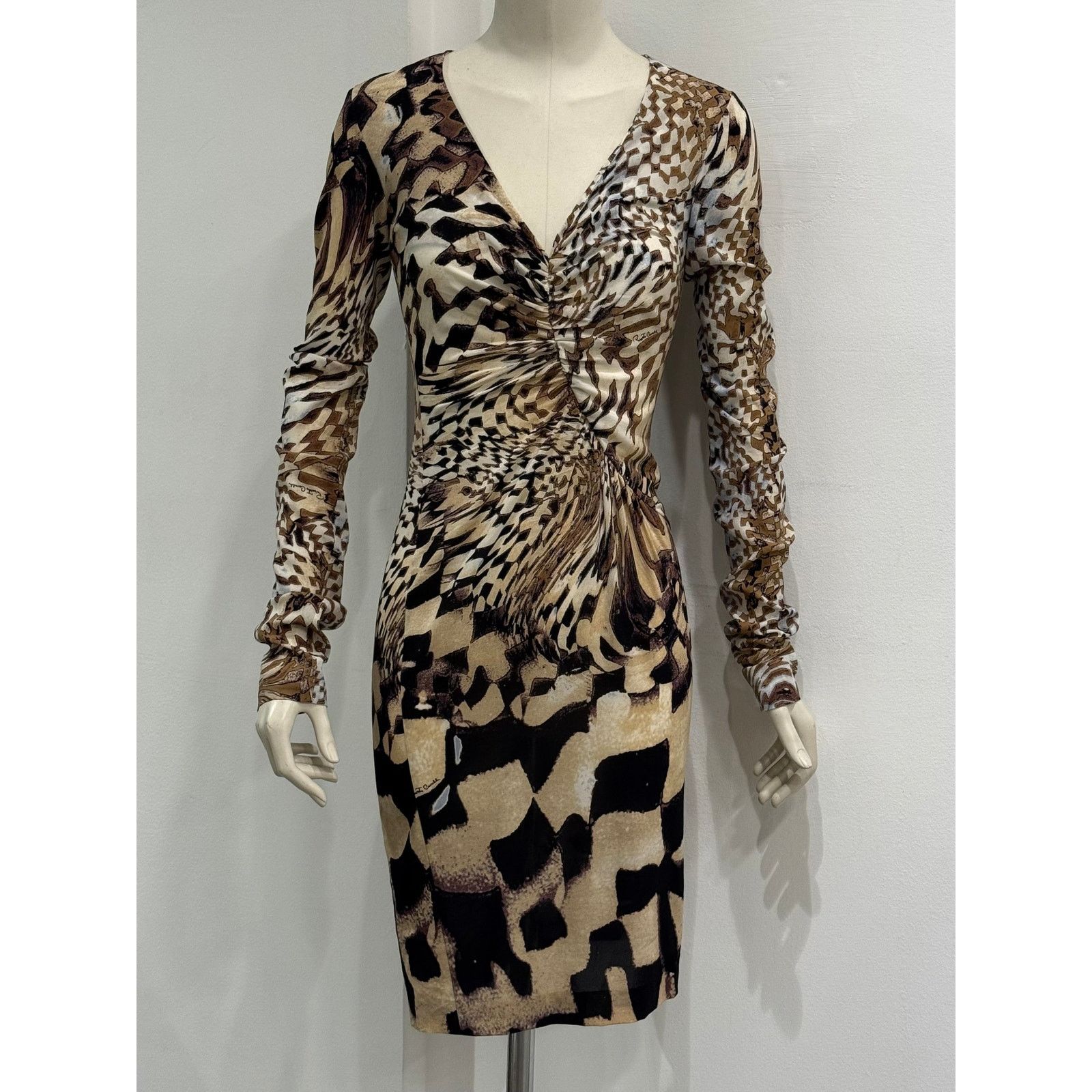 Roberto Cavalli 2003 Roberto Cavalli geometric psychedelic dress Size M / US 6-8 / IT 42-44 - 2 Thumbnail