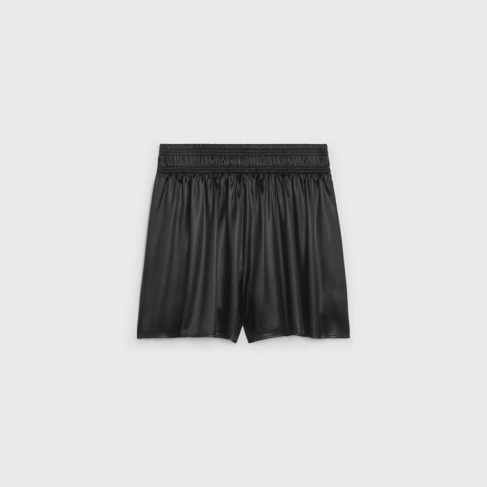 Celine o1w1db11124 Satin Boxer Short in Black Size 28" / US 6 / IT 42 - 2 Thumbnail