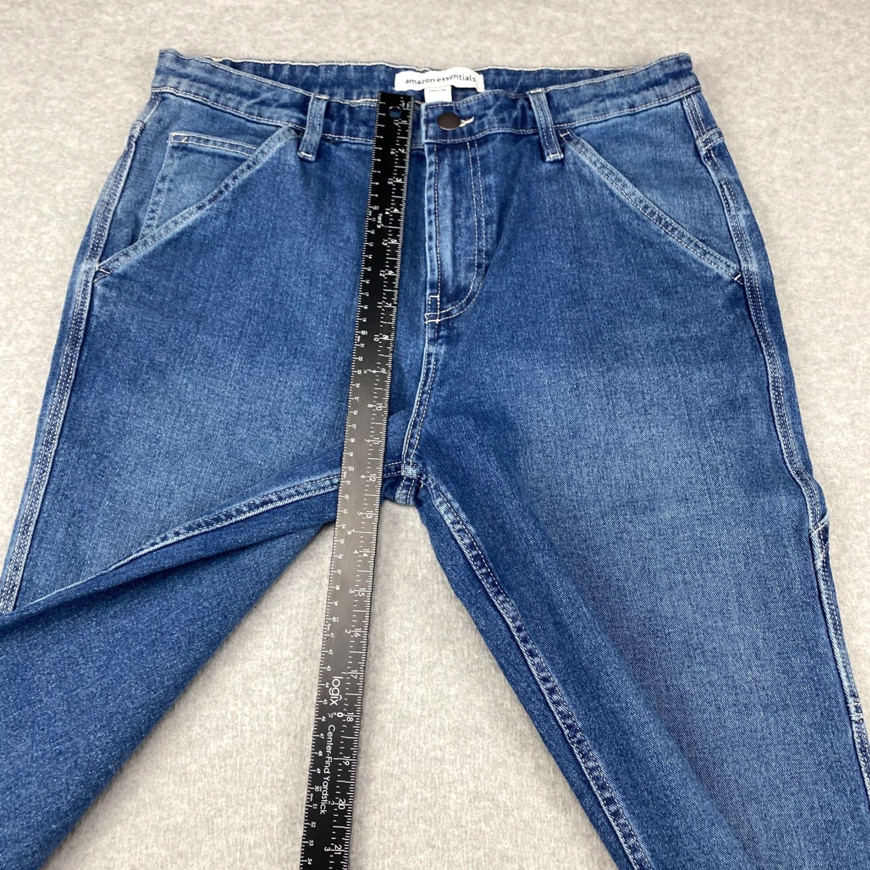 Essentials Amazon Jeans Mens 33X30 Blue Straight Leg Pockets Loose Fit Stretch 7 - 5-Pocket Design Denim Slim Straight Casual Modern Vintage: No Size US 33 - 4 Thumbnail