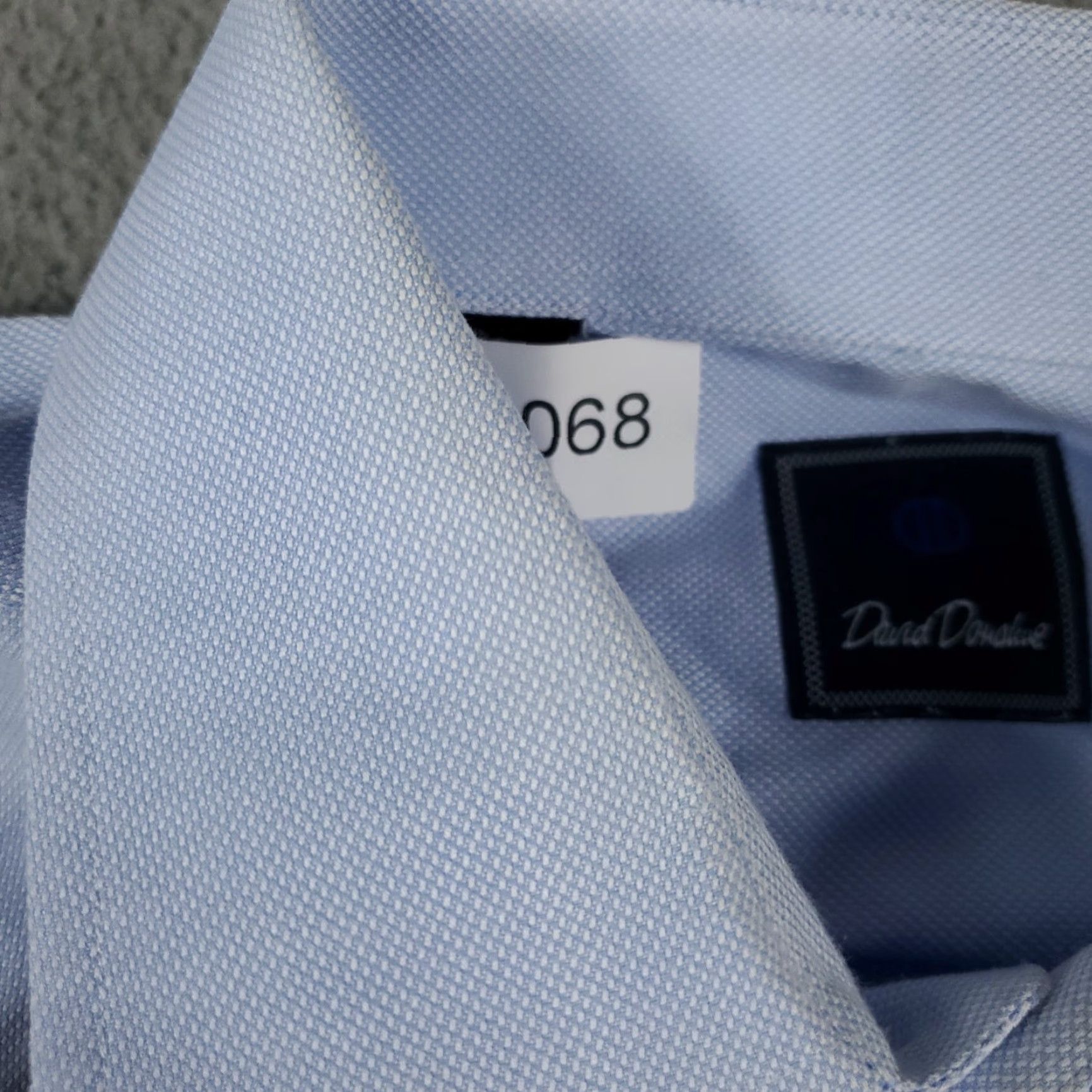 David Donahue David Donahue Dress Shirt Mens Size 17 Blue Solid Long Sleeve Button Up Modern Size 46R - 5 Thumbnail