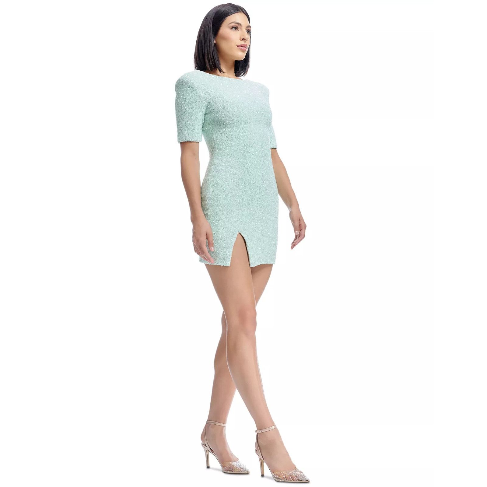 Dress the Population Dress The Population Maddox Short Sleeve Mini Sheath - Sage, Size XL / US 12-14 / IT 48-50 - 1 Thumbnail