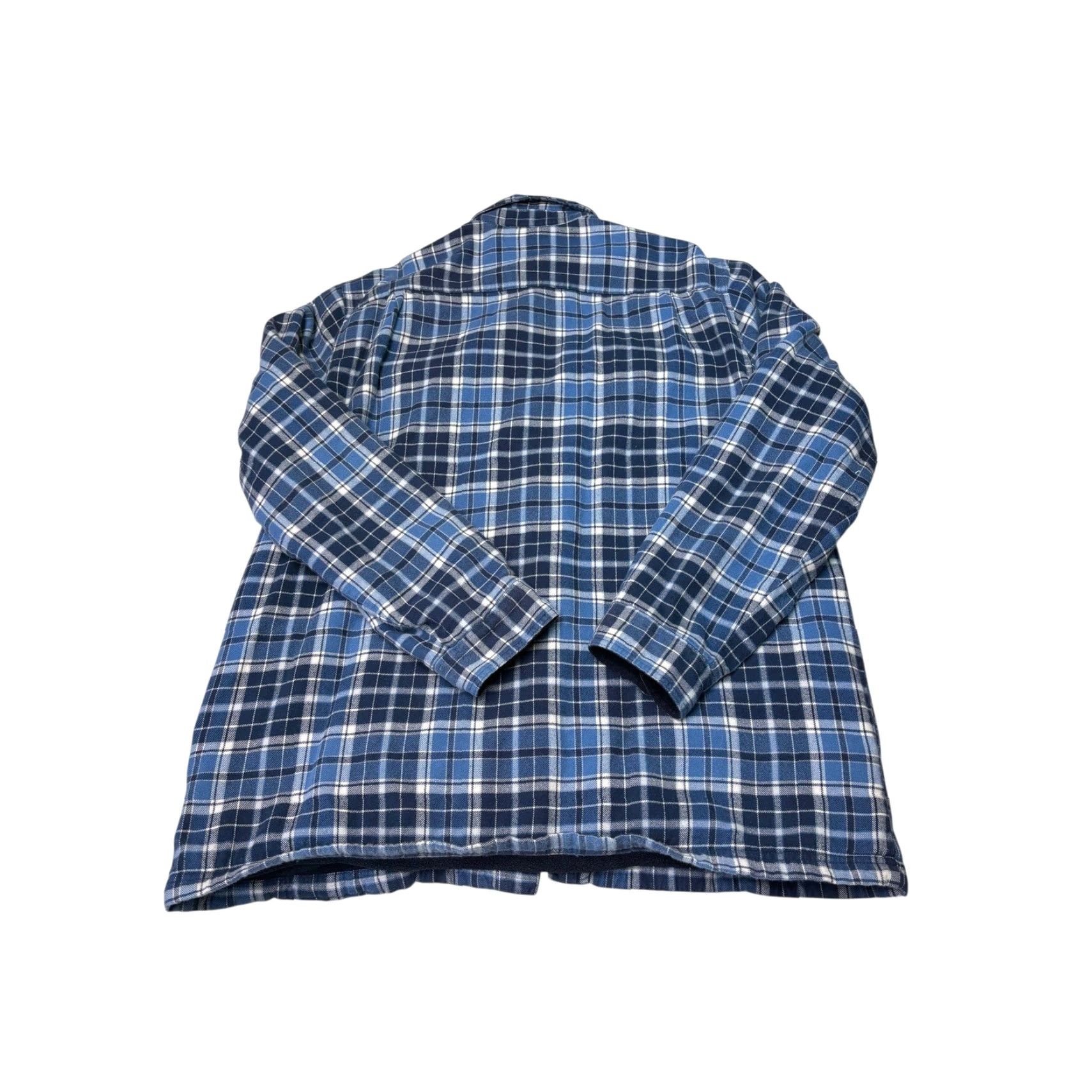 Vintage LL Bean Fleece Lined Flannel Shirt Mens Large Blue Plaid Traditional Fit Size US L / EU 52-54 / 3 - 6 Thumbnail