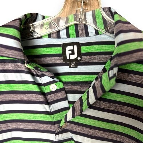 Other Vintage PJ, White, Green, Gray And Black Stripe Short Sleeve Size US M / EU 48-50 / 2 - 1 Thumbnail