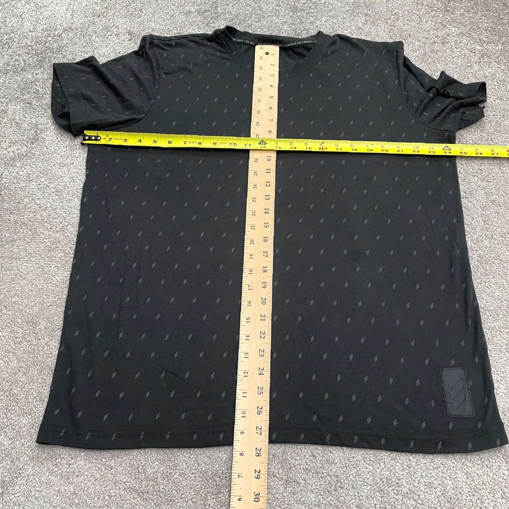 Adidas Adidas Adicross 3 Stripe Allover Print T-Shirt Men XL Black Crew Neck Active Tee Size US XL / EU 56 / 4 - 7 Thumbnail