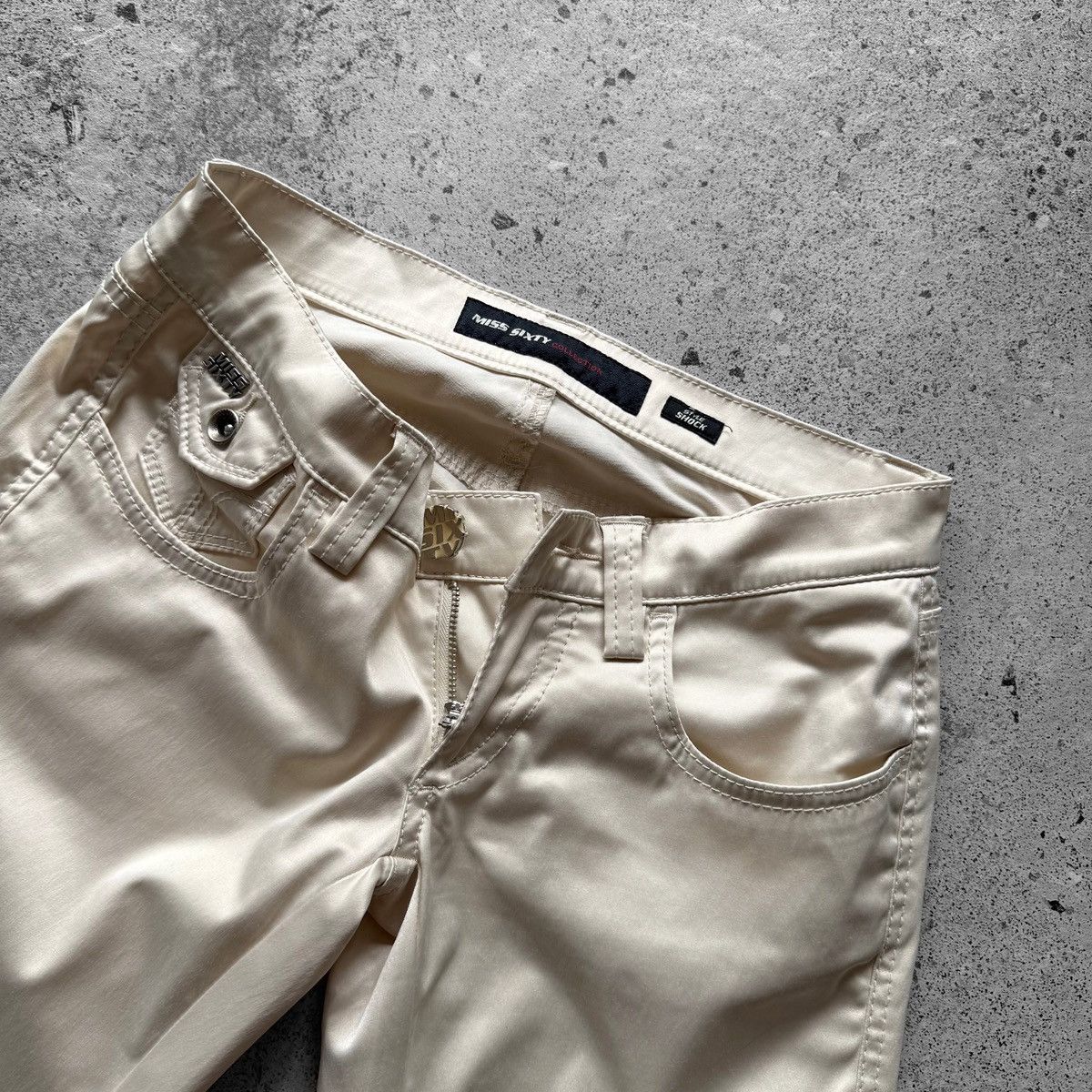 Designer × Miss Sixty Miss Sixty Style Shock Womens Beige Pants Zipper Closure Size 25" / US 0 / IT 36 - 4 Thumbnail