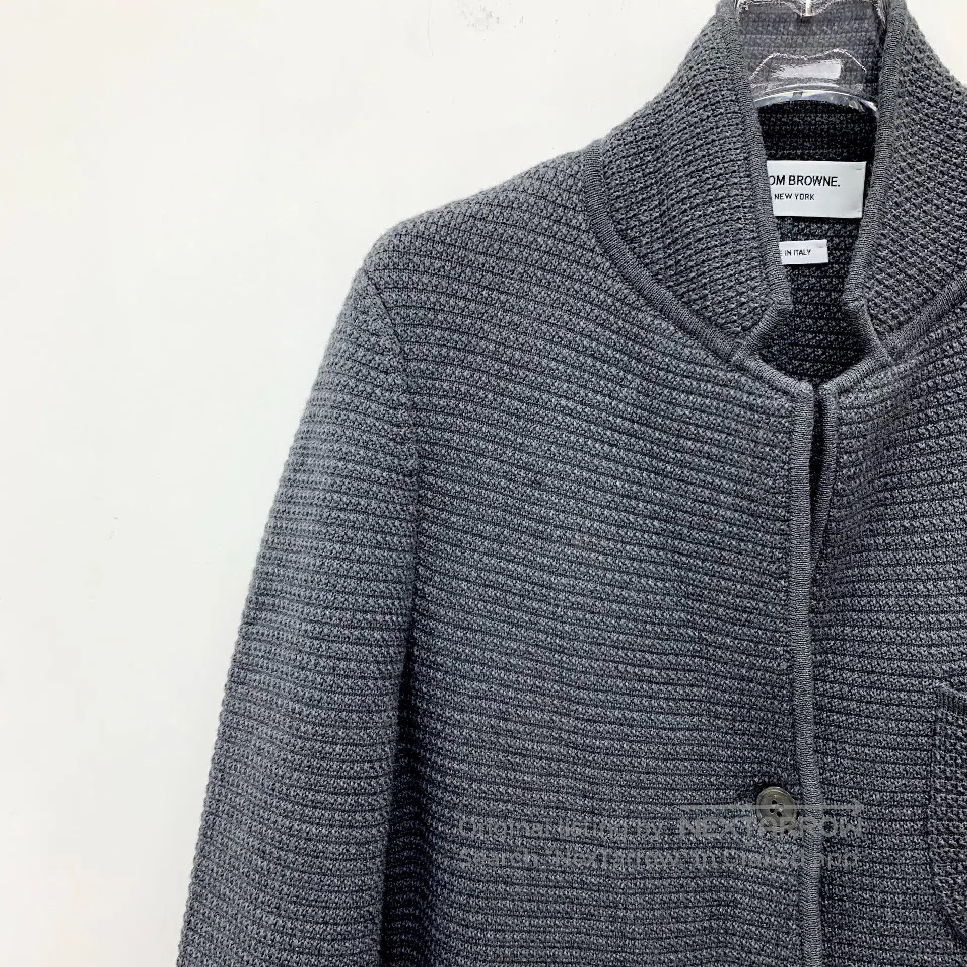 Thom Browne Thom Browne Dark gray classic four-stripe wool stand colla Size XS / US 0-2 / IT 36-38 - 3 Thumbnail
