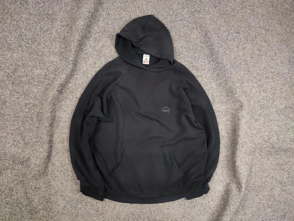 Fruit Of The Loom Vintage 90's fruit of the loom Black Faded Hoodie USA Style Size US L / EU 52-54 / 3 - 1 Thumbnail