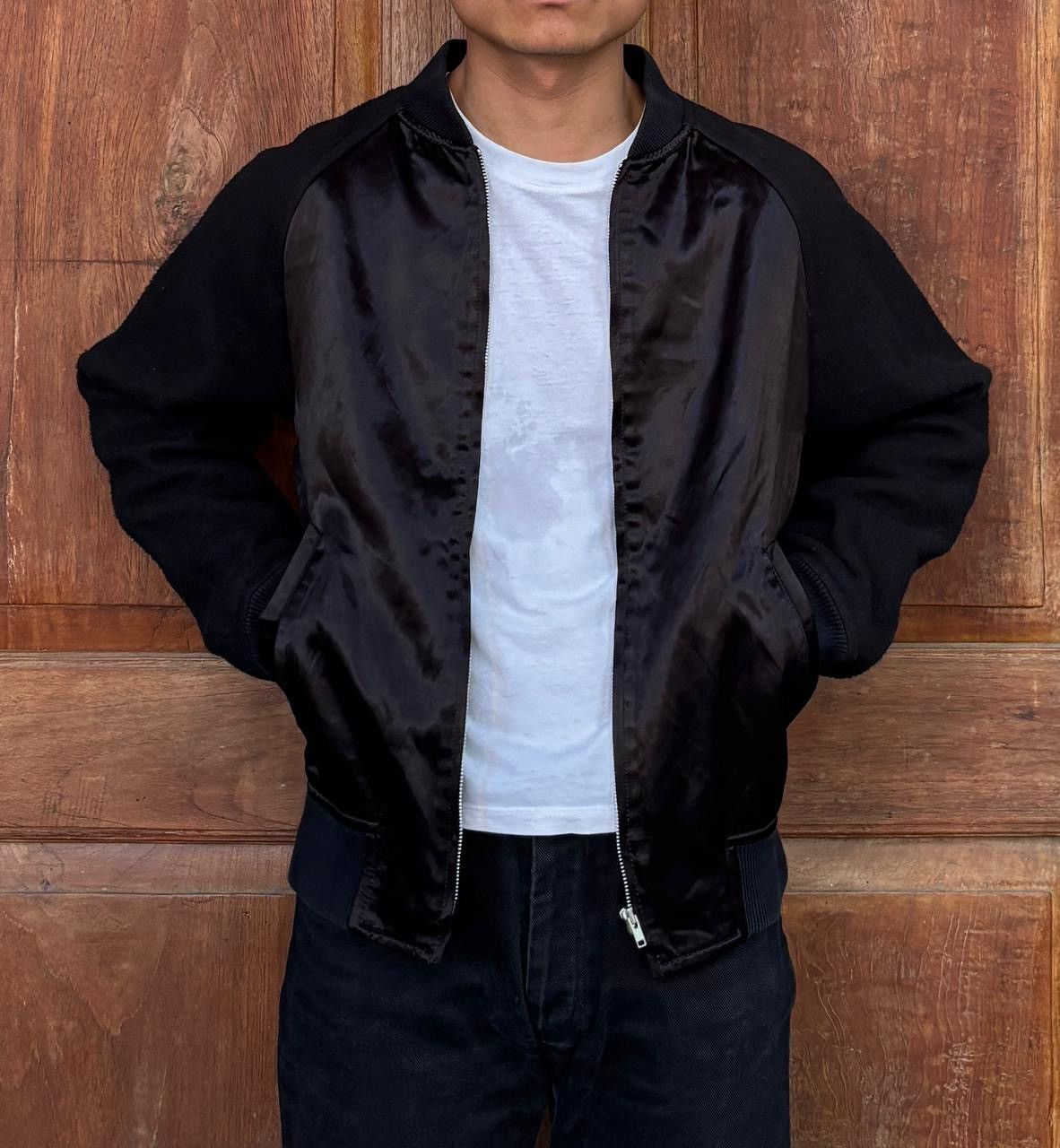 Comme des Garcons Rayon / Cotton Fleece Varsity Jacket Size US M / EU 48-50 / 2 - 12 Thumbnail