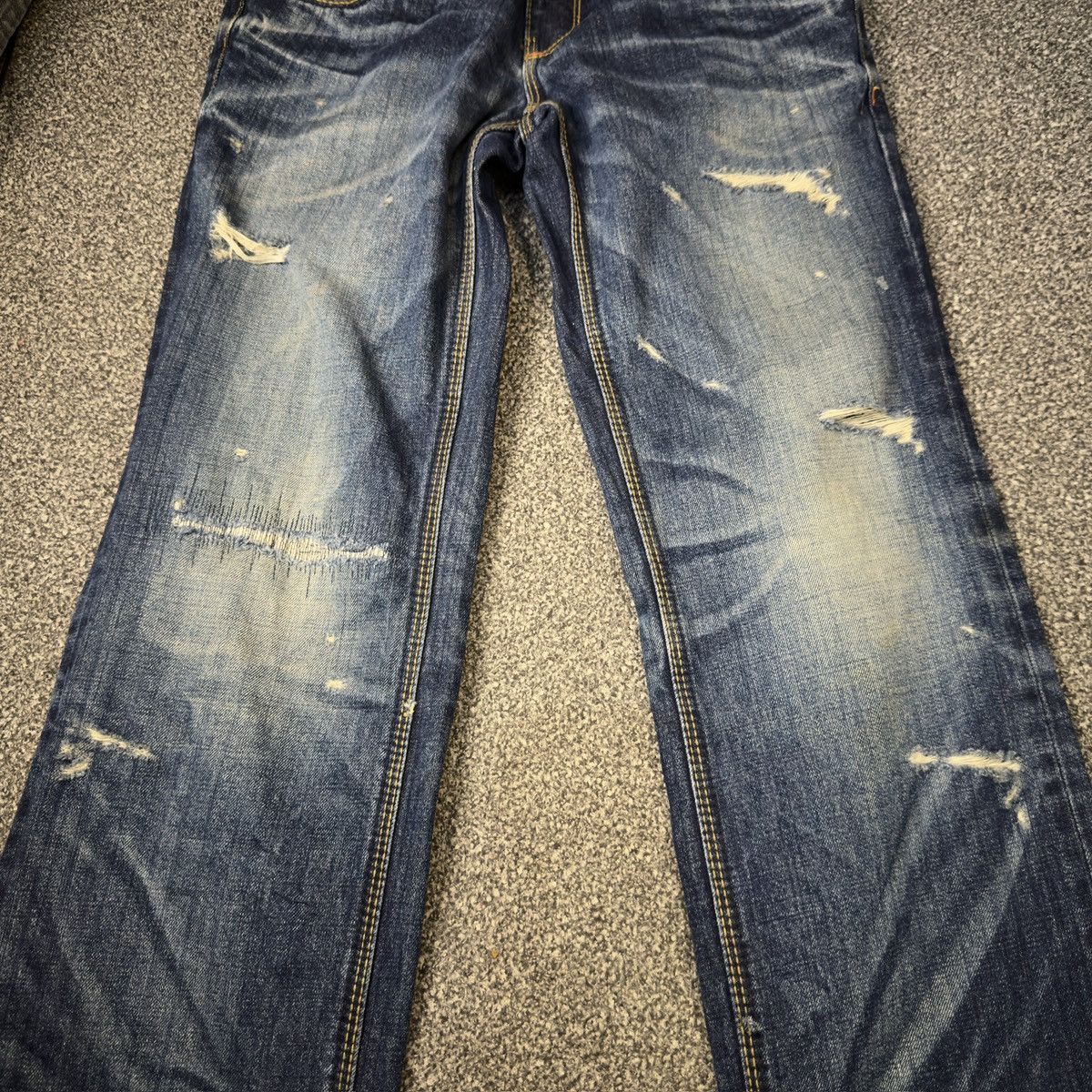 Beauty Beast 🔥 Flared Exotic Vintage Lolita Low Rise Jeans W31 Size 31" - 5 Thumbnail