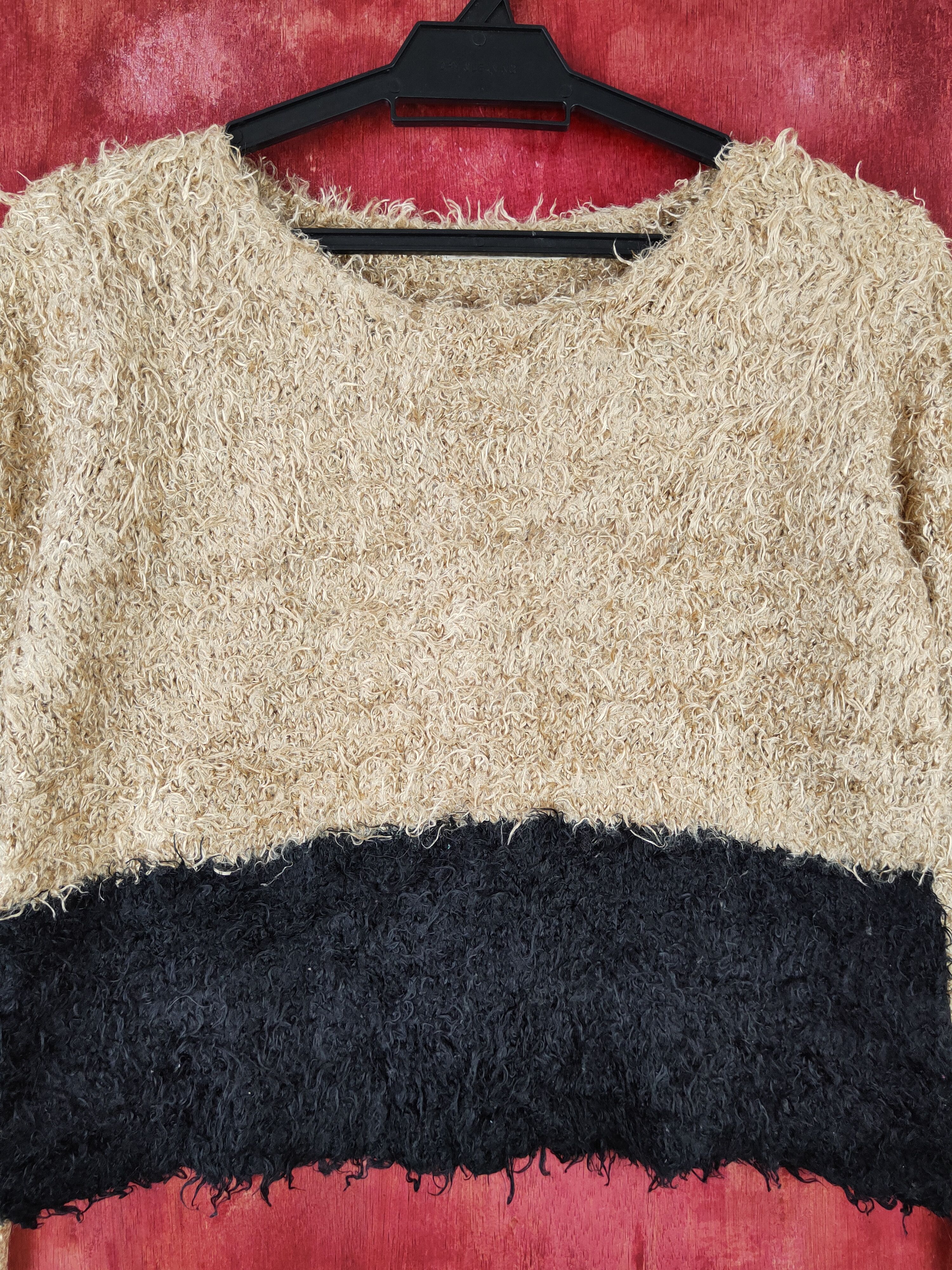 Japanese Brand × Vintage Free's Mart Brown Shag Shaggy Fur Mohair Knitwear #S1913 Size S / US 4 / IT 40 - 2 Thumbnail