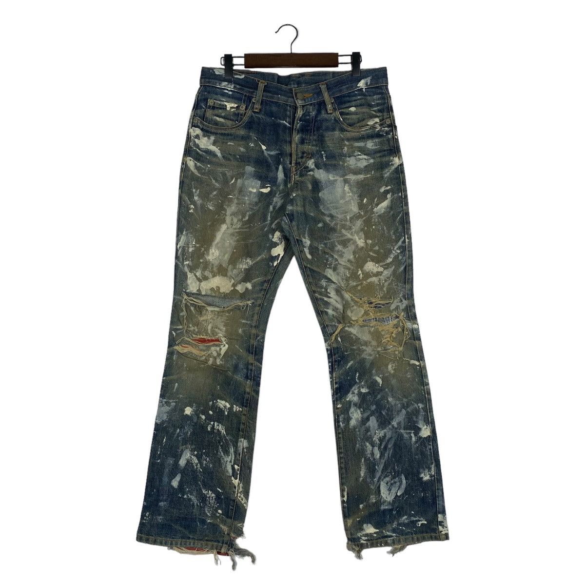 Yuji Yamada Vintage Yuji Yamada Distressed Paint Splatter Jeans Size US 32 / EU 48 - 1 Thumbnail