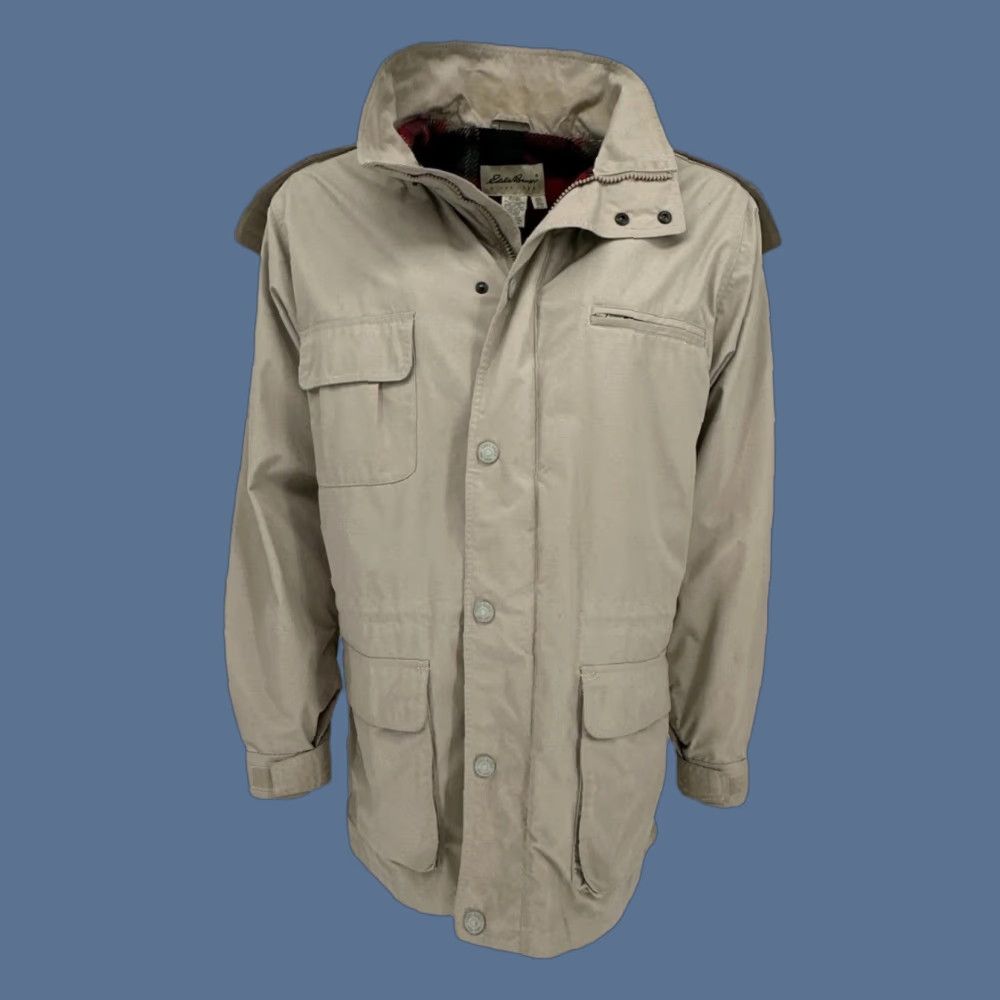 ジャケット・アウター 90s Eddie Bauer wool line mountain parka Vintage 90's Eddie Bauer Men Beige WOOL Lined MOUNTAIN PARKA Coat