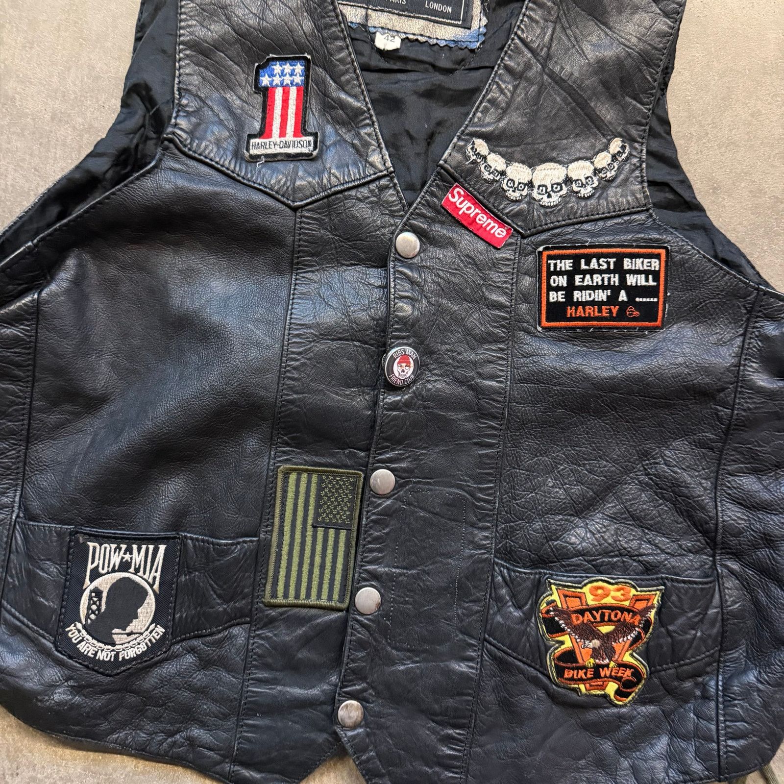 Harley Davidson Diamond Leather Harley Davidson Biker Vest Size US L / EU 52-54 / 3 - 2 Thumbnail