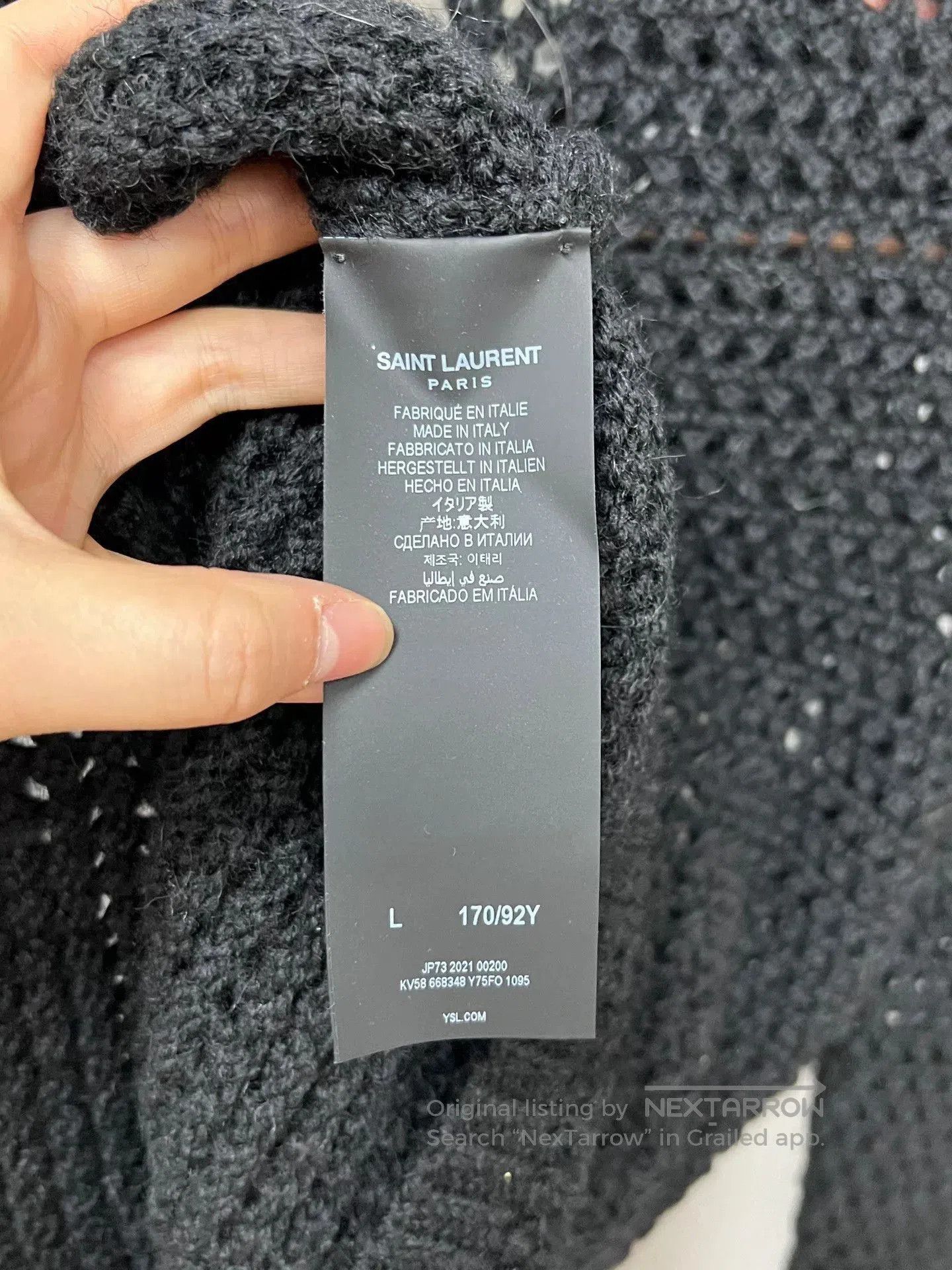 Saint Laurent Paris SLP Lace Trim Knit Sweater. Size L / US 10 / IT 46 - 3 Thumbnail
